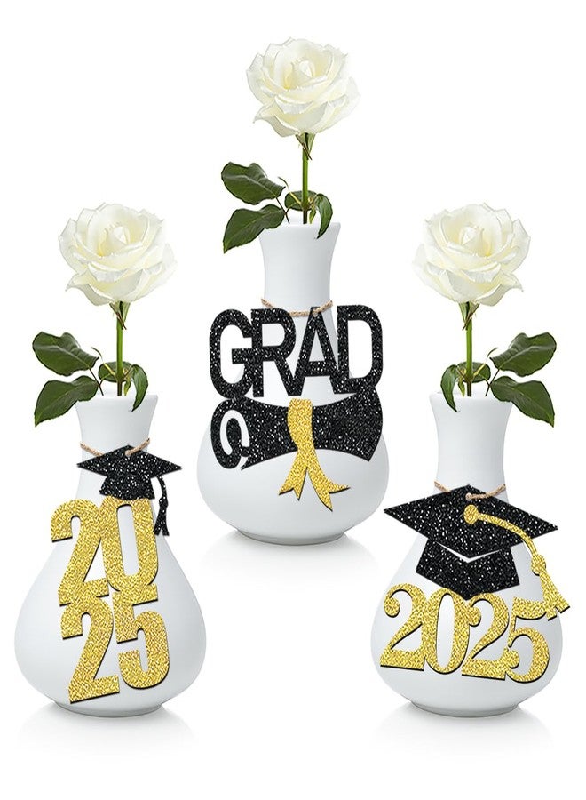 Moitkptt 24 Pcs 2025 Graduation Tags for Graduation Decorations, Class of 2025 Centerpieces- Grad Gift Tags for Grad Table Decor (Gold) - Image 1